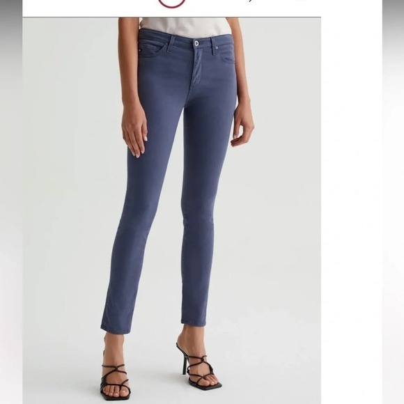 AG Women’s Prima Mid Rise Blue Cigarette Ankle Pants Size 30R NWT - Picture 1 of 11